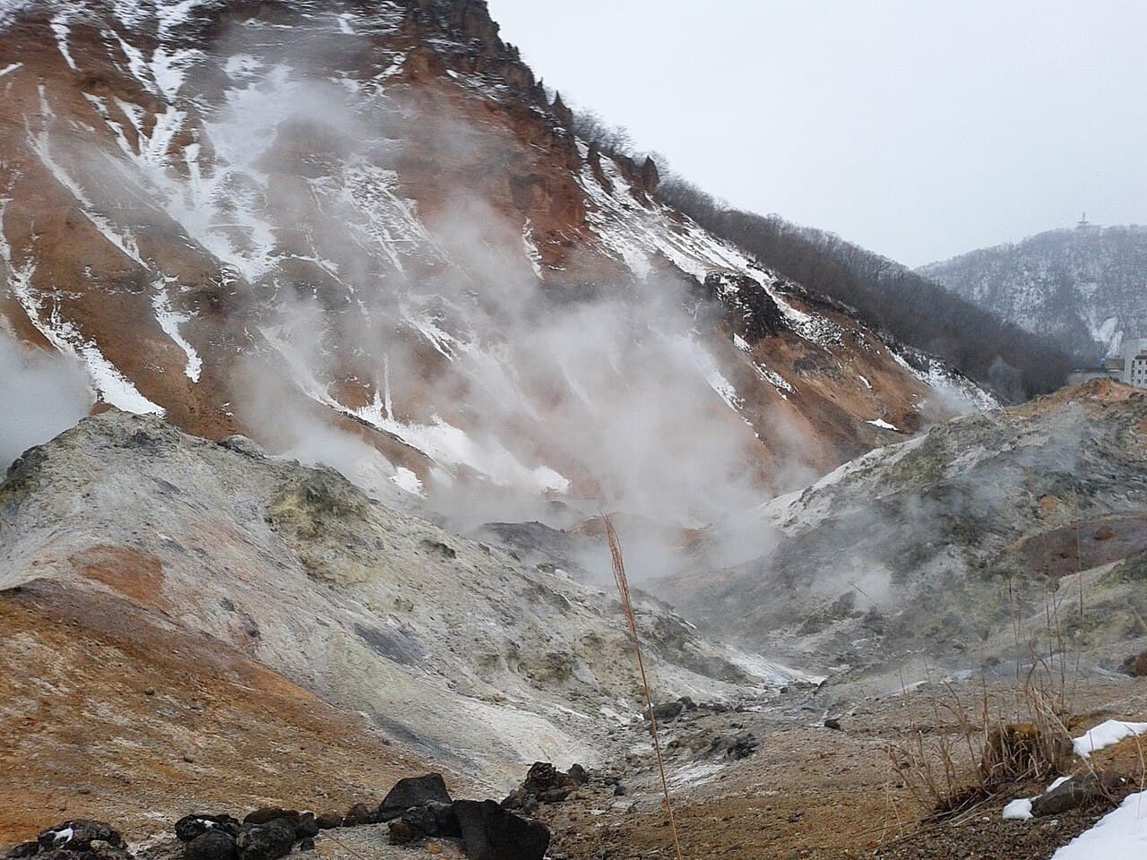 Jigokudani (Hell Valley), the volcanic source of Noboribetsu's hot springs