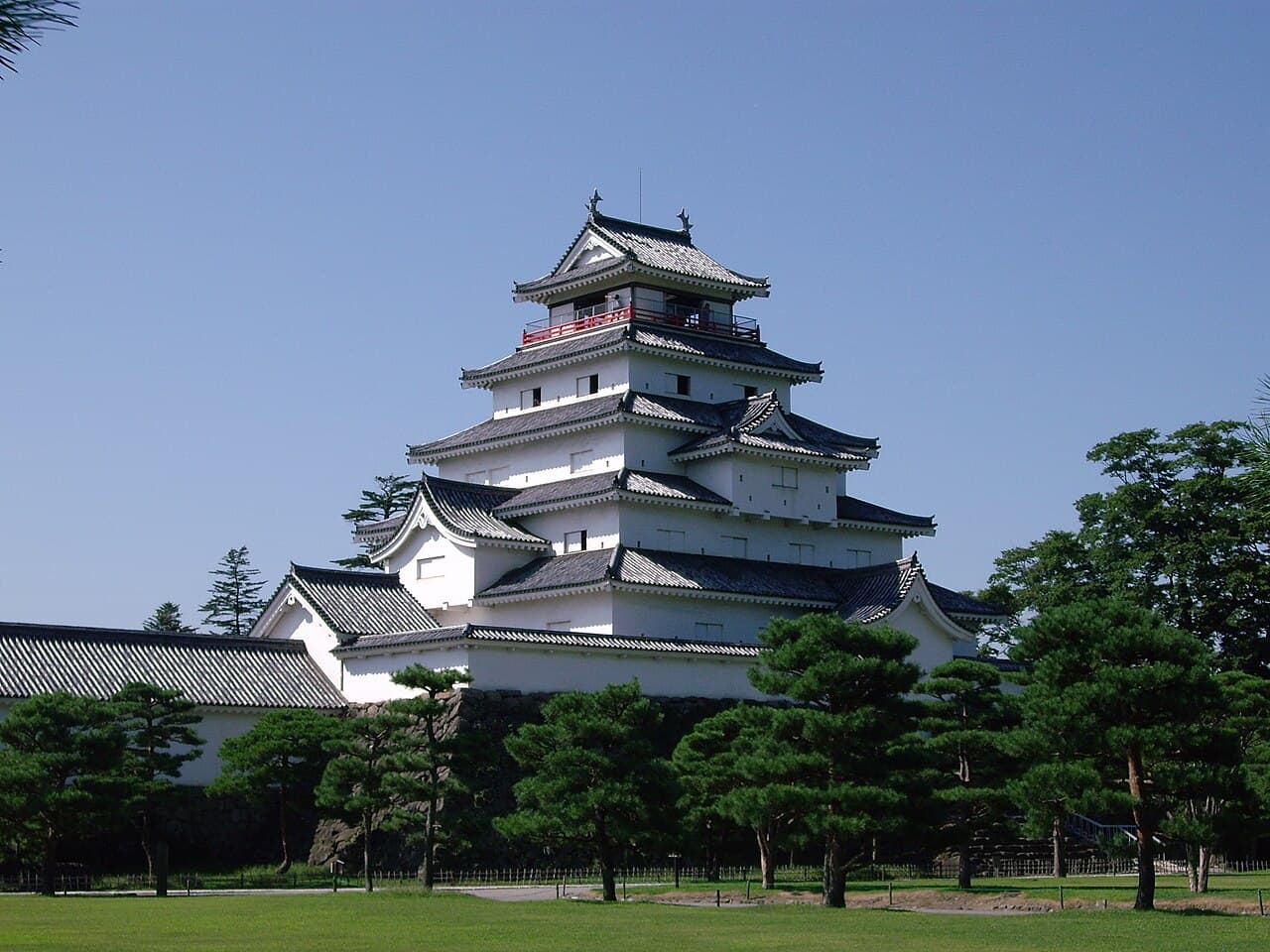 The white keep of Tsuruga Castle in Aizuwakamatsu, Fukushima