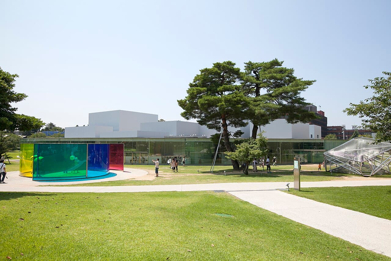 The circular glass 21st Century Museum of Contemporary Art in Kanazawa
