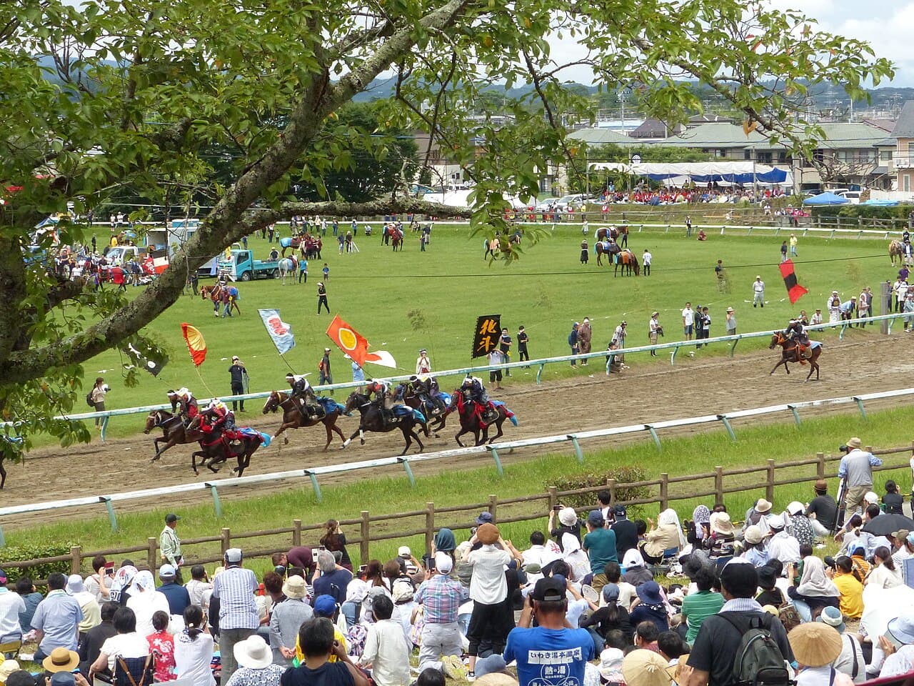 Riders in samurai armour at the Soma Nomaoi festival in Fukushima