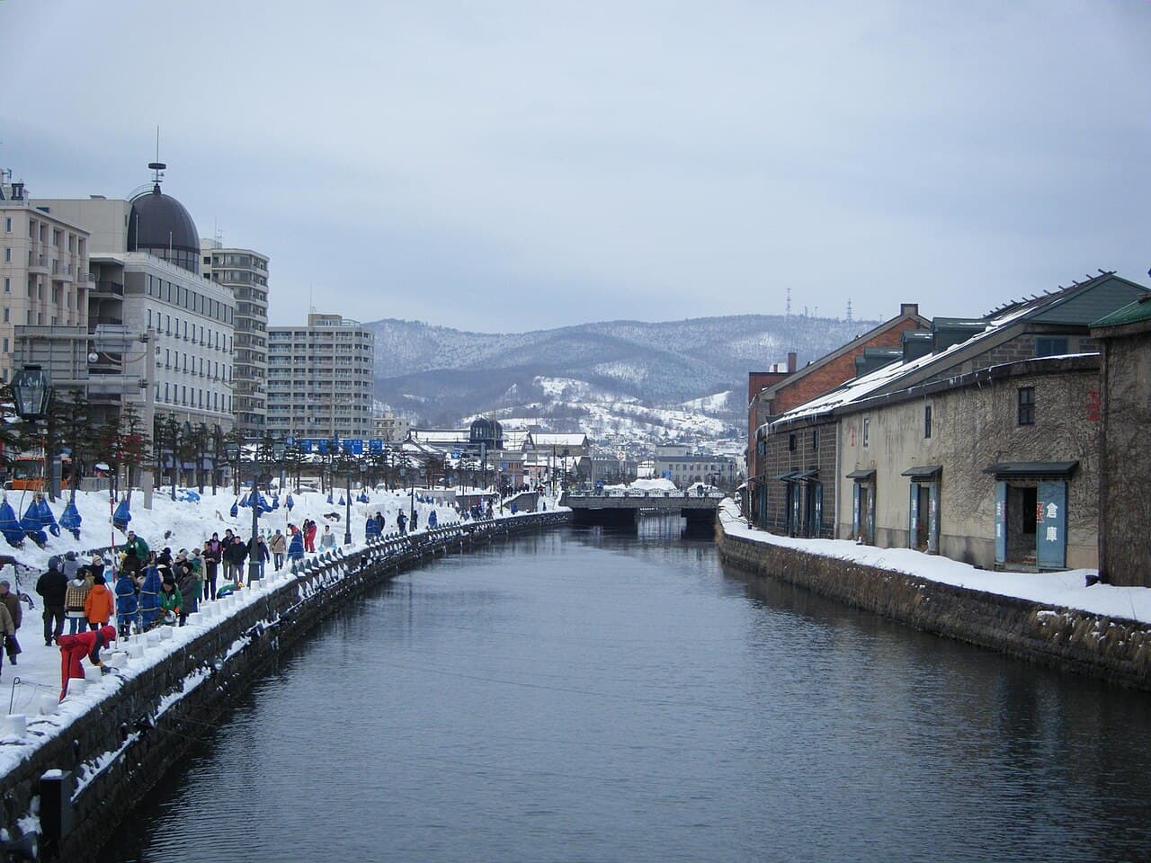 Snow-lit Otaru Canal, the setting of the Snow Light Path Festival