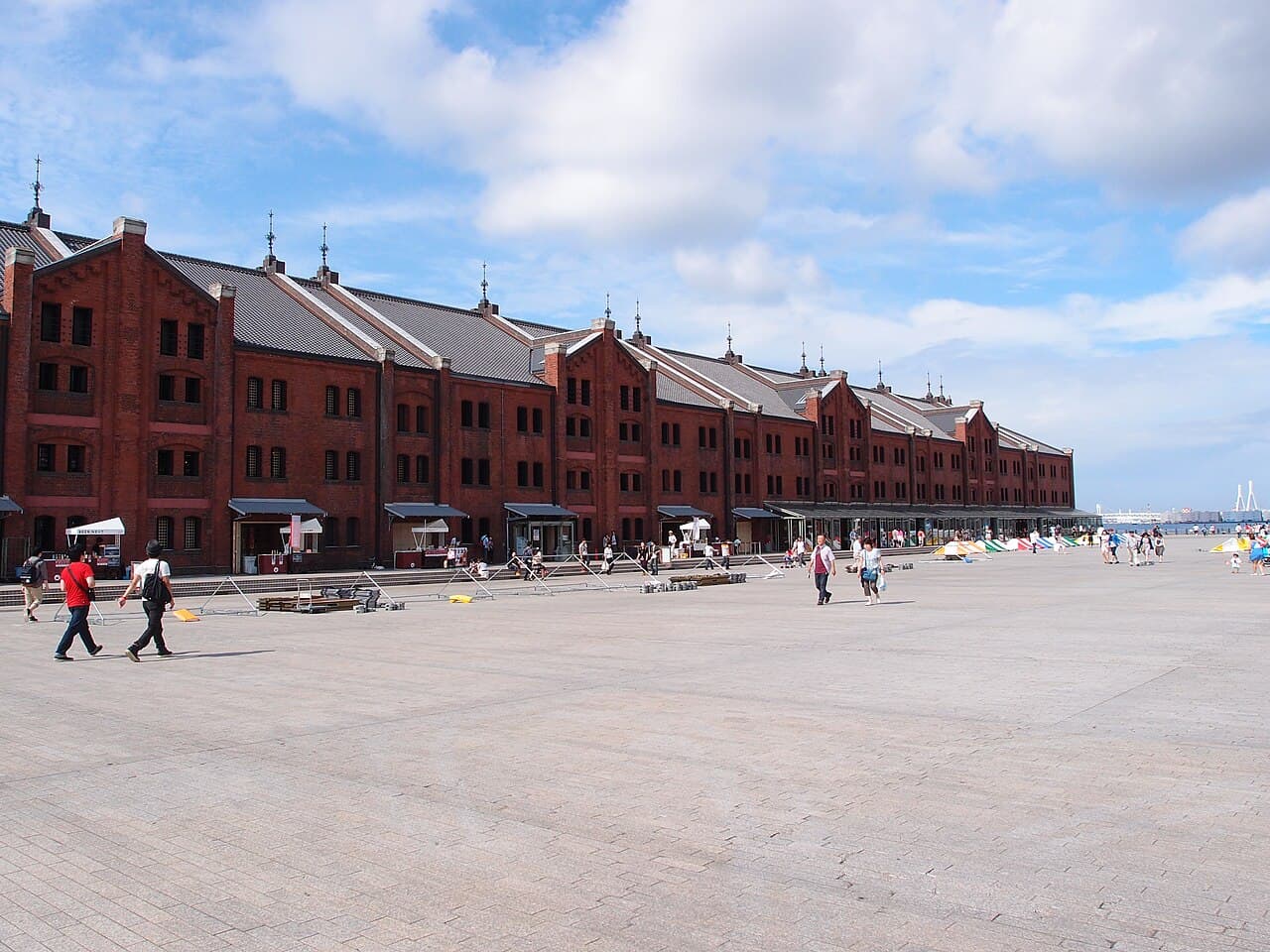 The historic Yokohama Red Brick Warehouse buildings by the waterfront
