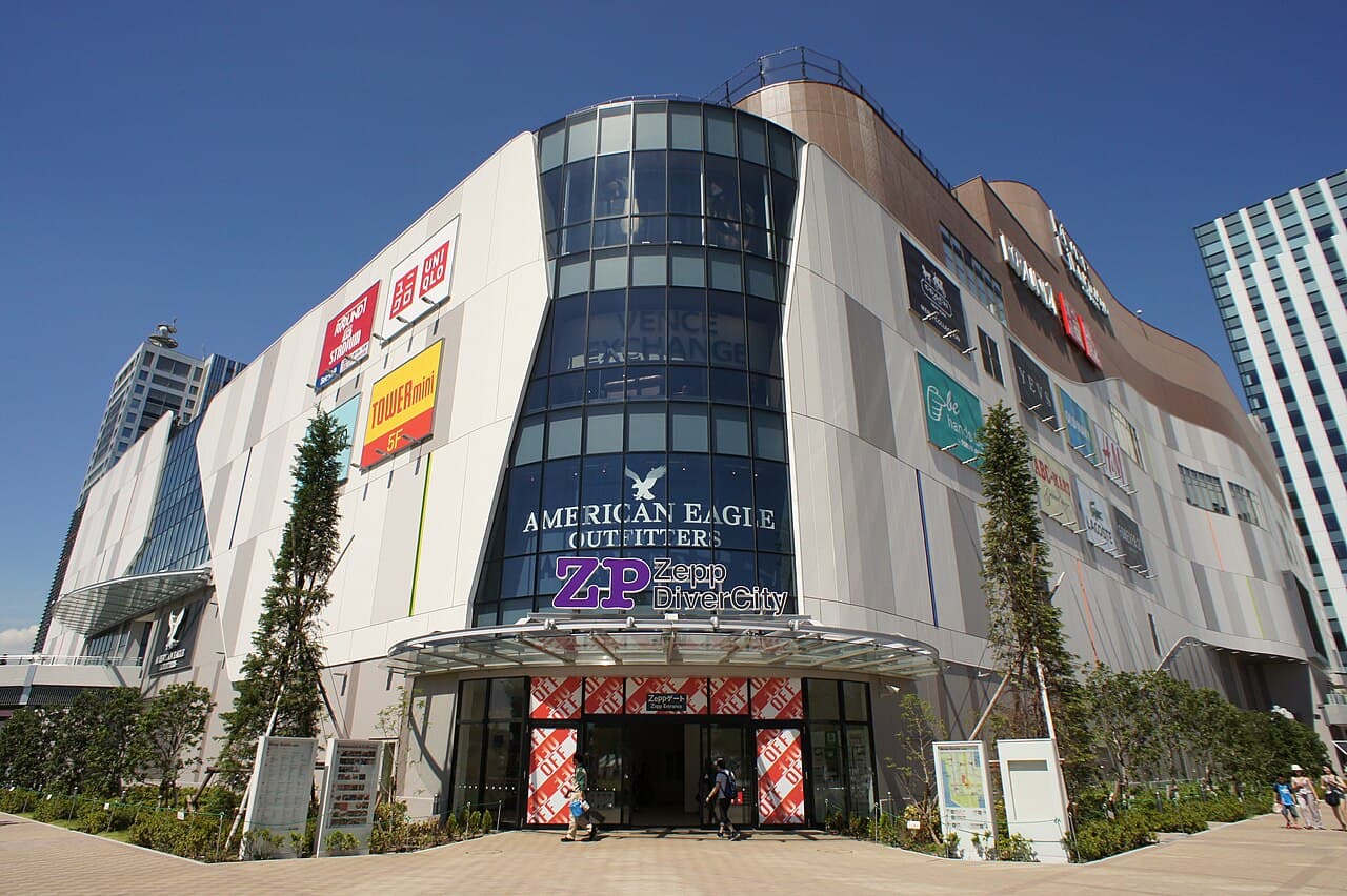 Exterior of Zepp DiverCity (TOKYO) live house inside DiverCity Tokyo Plaza in Odaiba