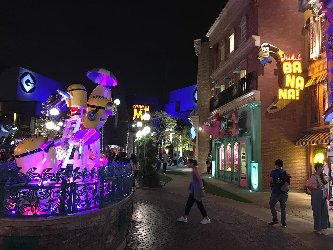 Minion Park at Universal Studios Japan at night (Konohana, Osaka; photographed September 2018)