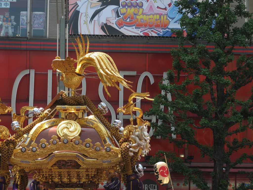 Mikoshi portable shrine carried at Kanda Matsuri, Tokyo