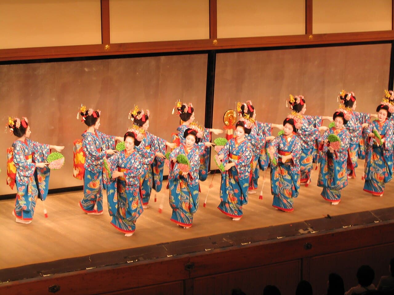 Maiko performing the Miyako Odori cherry blossom dances in Kyoto