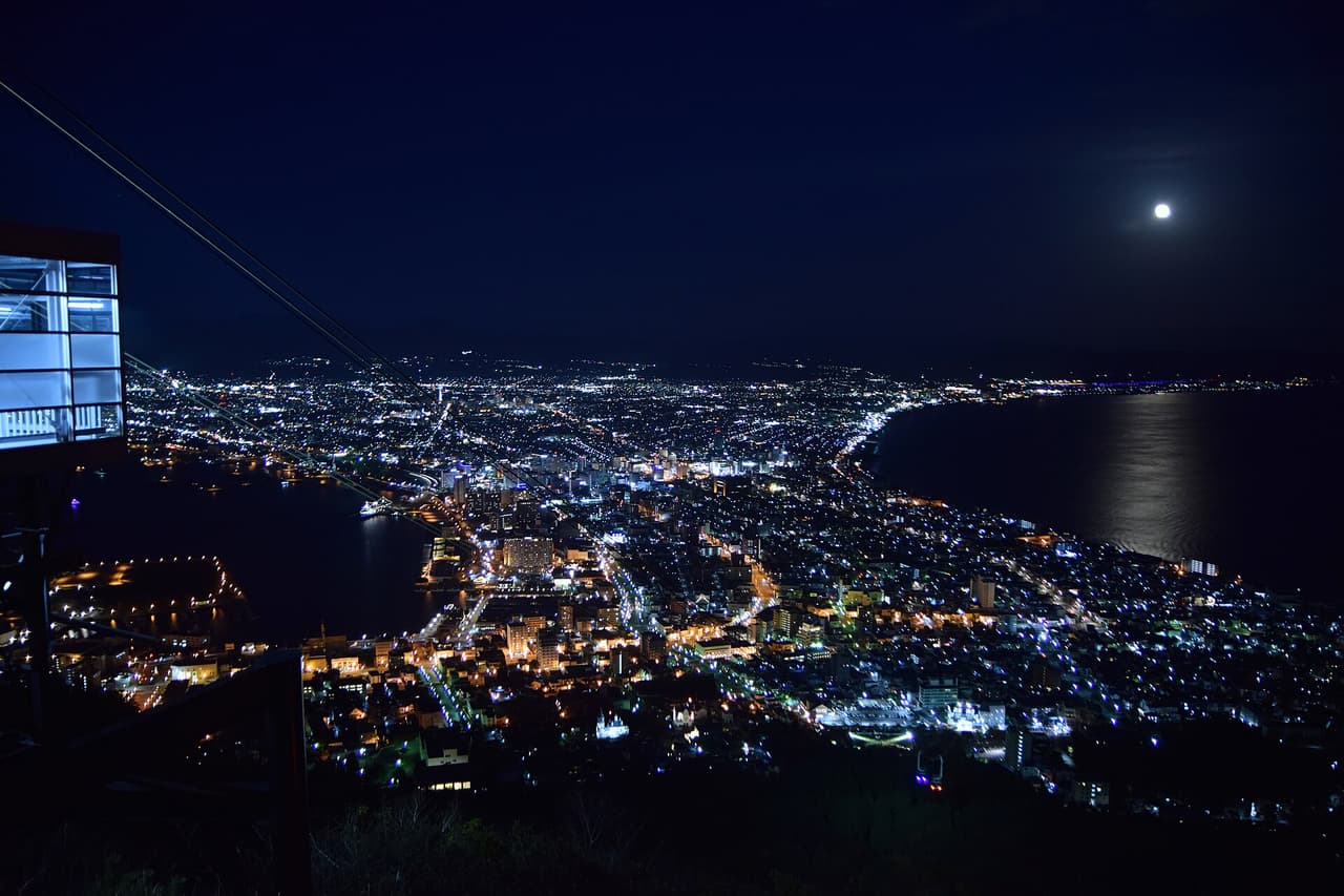 Night view over Hakodate from Mt. Hakodate, Hokkaido
