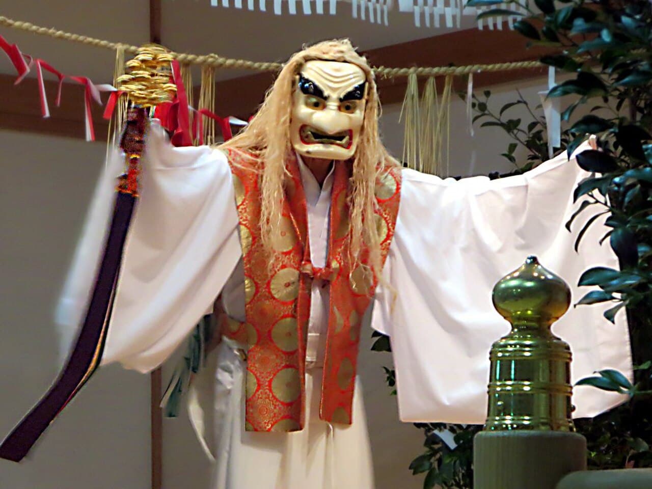 Yokagura sacred dance performed at Takachiho, Miyazaki