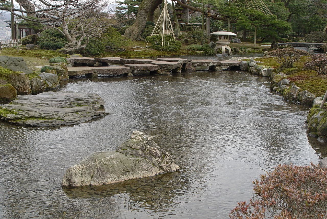 Kenroku-en garden in Kanazawa, one of the Three Great Gardens of Japan